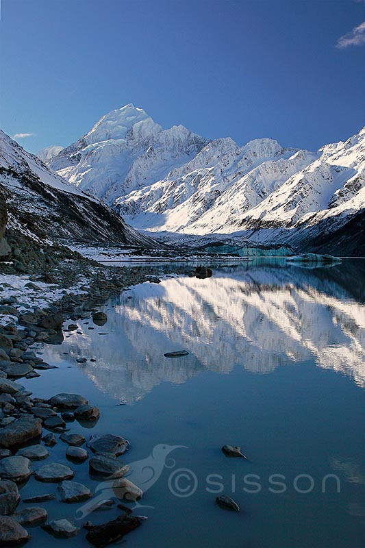 Winter Reflection - Mt Cook From Hooker Lake, New Zealand